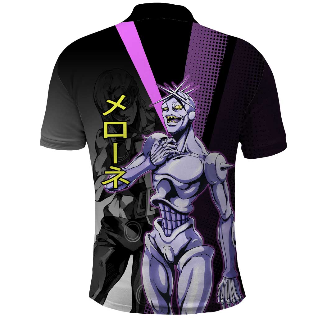 Melone JoJo’s Bizarre Adventure Polo Shirt with Laptop-Featured Stand Display - The Mazicc