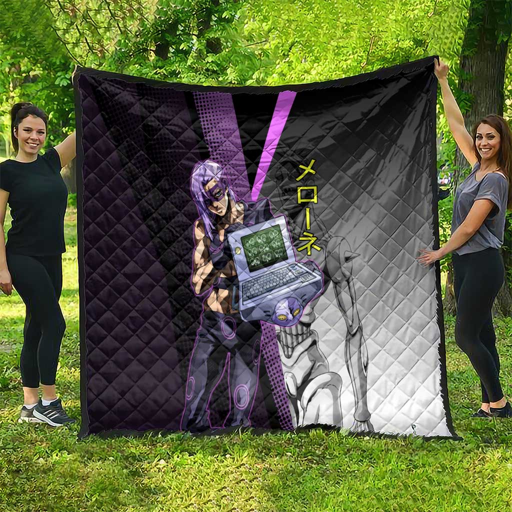 Melone JoJo’s Bizarre Adventure Quilt with Laptop-Featured Stand Display - The Mazicc