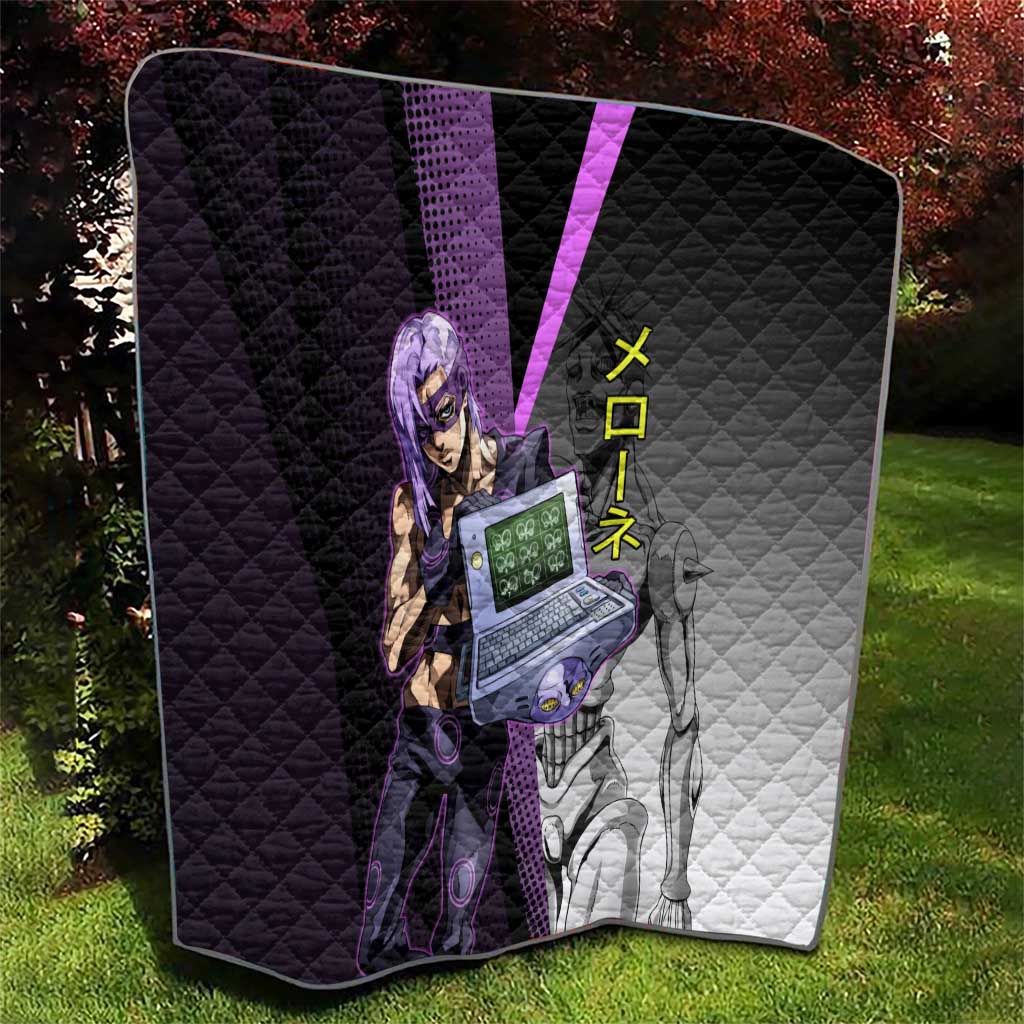 Melone JoJo’s Bizarre Adventure Quilt with Laptop-Featured Stand Display - The Mazicc