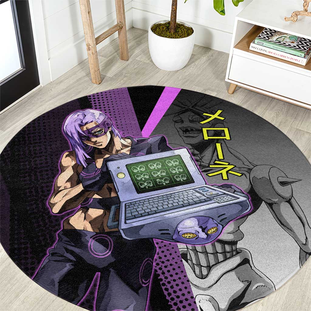 Melone JoJo’s Bizarre Adventure Round Carpet with Laptop-Featured Stand Display - The Mazicc