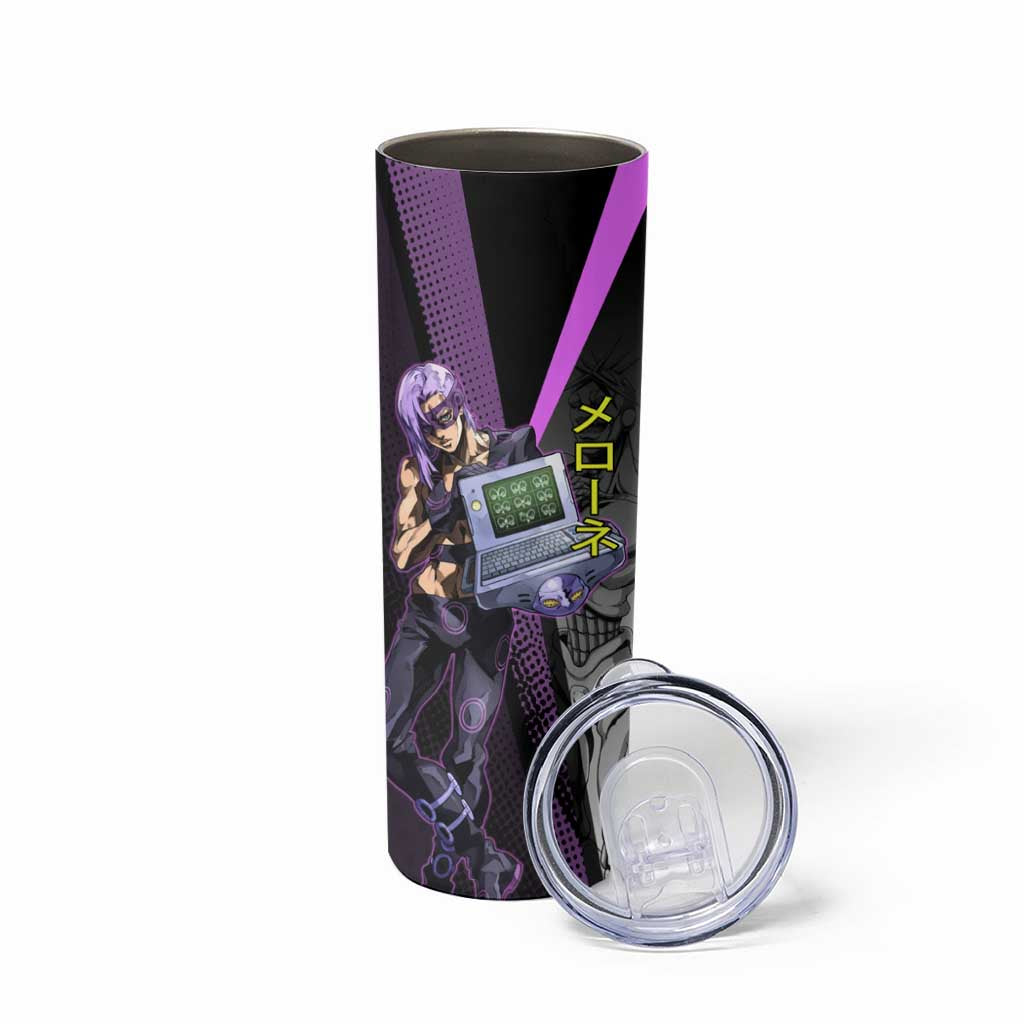 Melone JoJo’s Bizarre Adventure Skinny Tumbler with Laptop-Featured Stand Display - The Mazicc