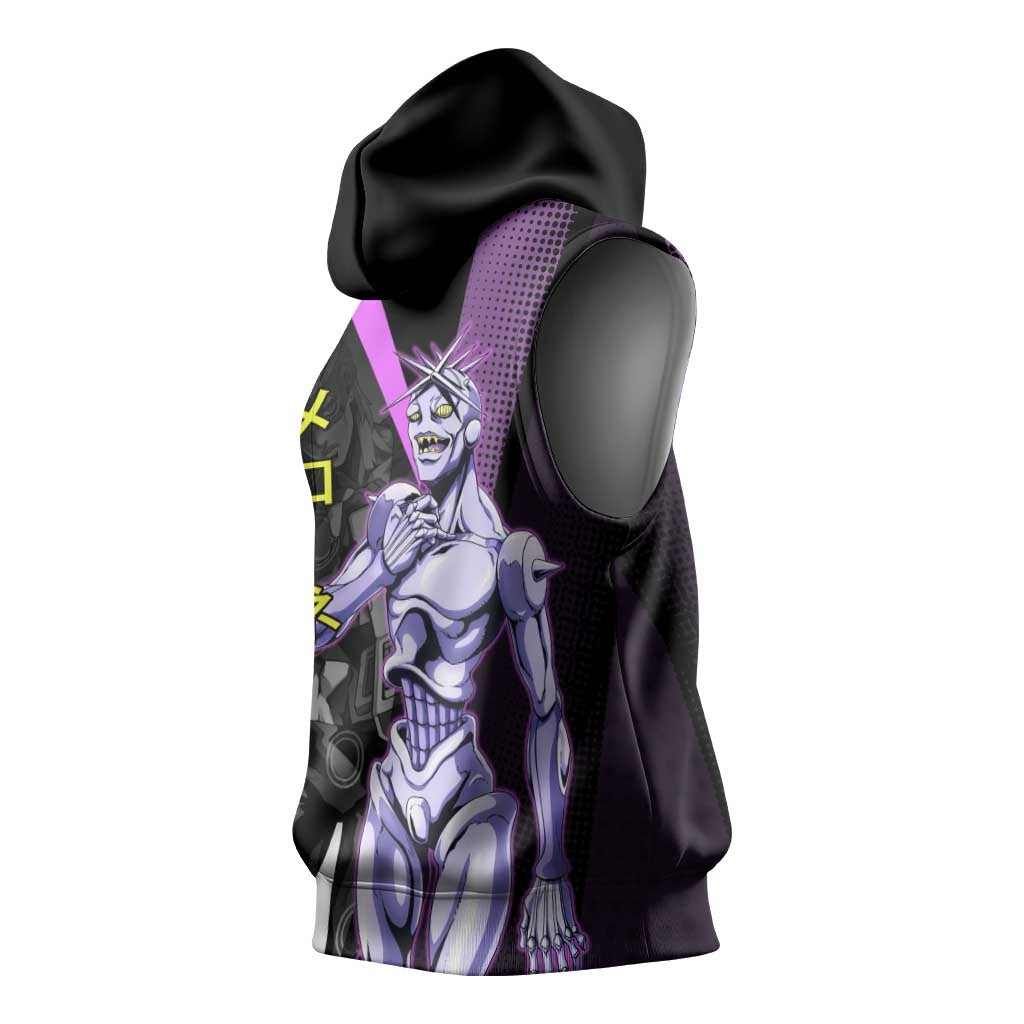 Melone JoJo’s Bizarre Adventure Sleeveless Hoodie with Laptop-Featured Stand Display - The Mazicc