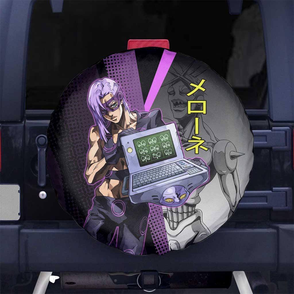 Melone JoJo’s Bizarre Adventure Spare Tire Cover with Laptop-Featured Stand Display - The Mazicc