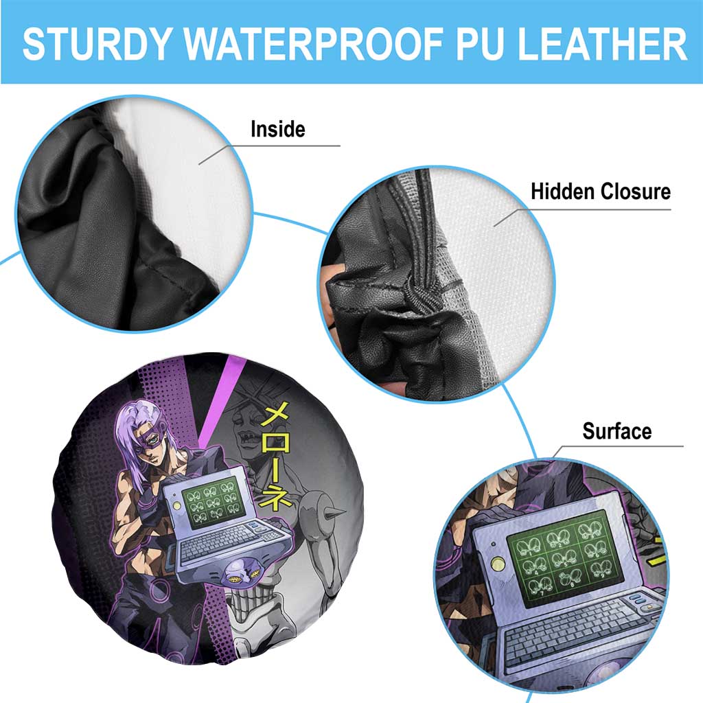 Melone JoJo’s Bizarre Adventure Spare Tire Cover with Laptop-Featured Stand Display - The Mazicc
