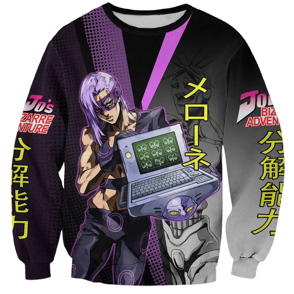 Melone JoJo’s Bizarre Adventure Sweatshirt with Laptop-Featured Stand Display - The Mazicc