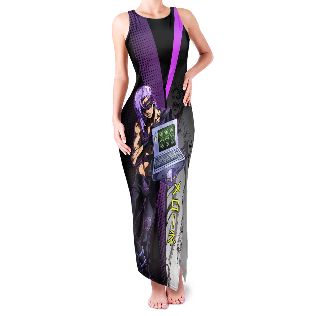 Melone JoJo’s Bizarre Adventure Tank Maxi Dress with Laptop-Featured Stand Display - The Mazicc