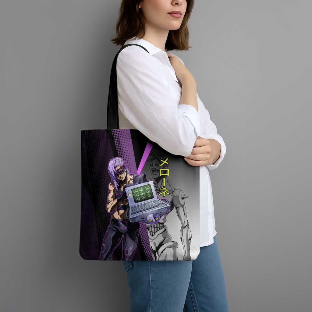 Melone JoJo’s Bizarre Adventure Tote Bag with Laptop-Featured Stand Display - The Mazicc