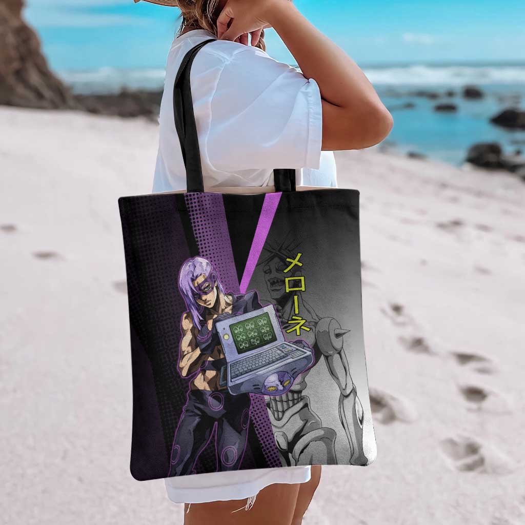 Melone JoJo’s Bizarre Adventure Tote Bag with Laptop-Featured Stand Display - The Mazicc