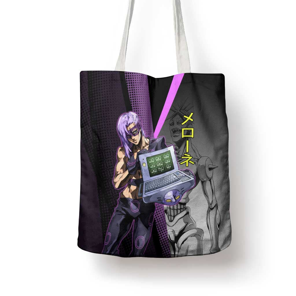Melone JoJo’s Bizarre Adventure Tote Bag with Laptop-Featured Stand Display - The Mazicc