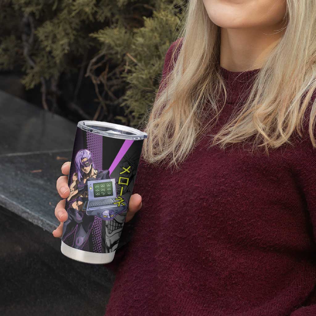 Melone JoJo’s Bizarre Adventure Tumbler Cup with Laptop-Featured Stand Display - The Mazicc