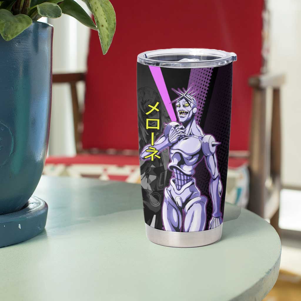 Melone JoJo’s Bizarre Adventure Tumbler Cup with Laptop-Featured Stand Display - The Mazicc