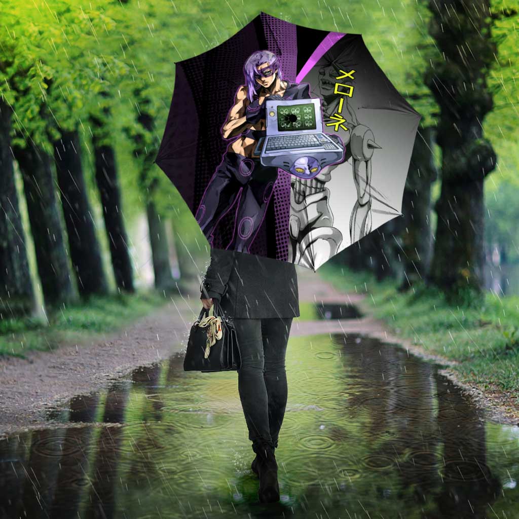 Melone JoJo’s Bizarre Adventure Umbrella with Laptop-Featured Stand Display - The Mazicc