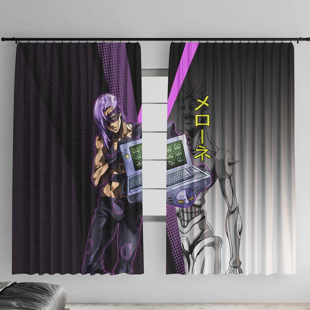 Melone JoJo’s Bizarre Adventure Window Curtain with Laptop-Featured Stand Display - The Mazicc