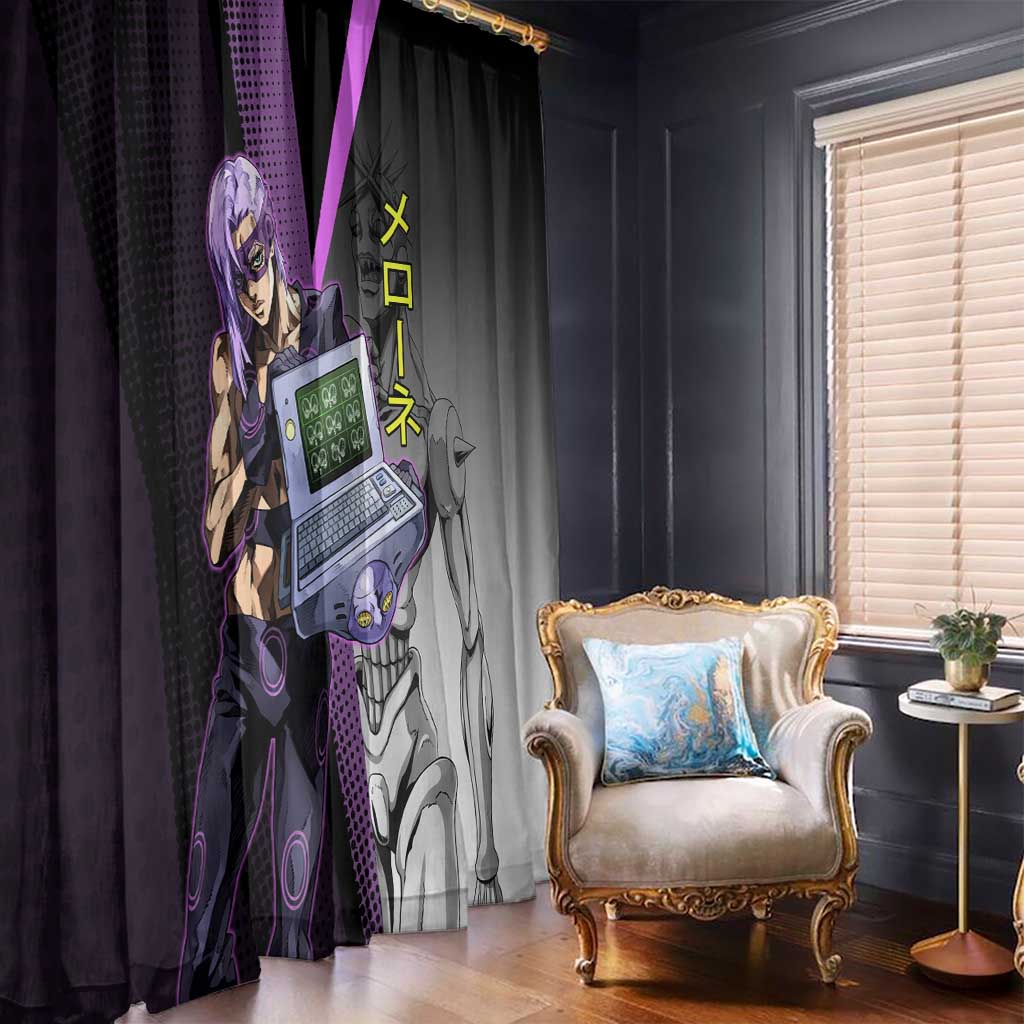 Melone JoJo’s Bizarre Adventure Window Curtain with Laptop-Featured Stand Display - The Mazicc