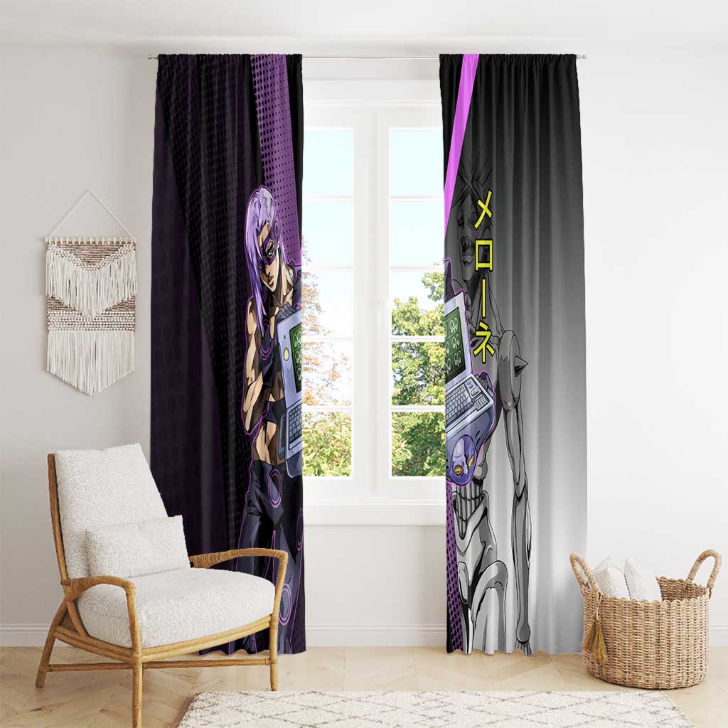 Melone JoJo’s Bizarre Adventure Window Curtain with Laptop-Featured Stand Display - The Mazicc