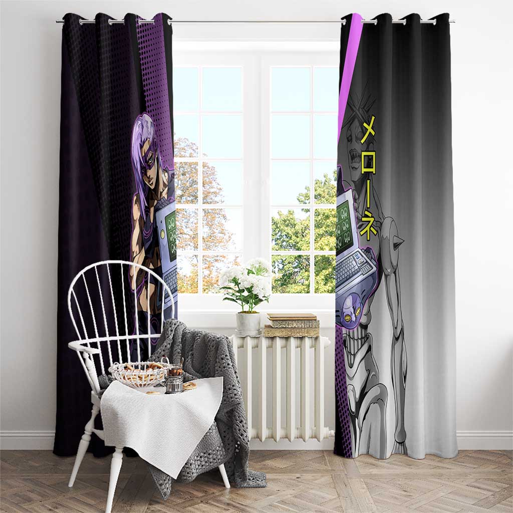 Melone JoJo’s Bizarre Adventure Window Curtain with Laptop-Featured Stand Display - The Mazicc
