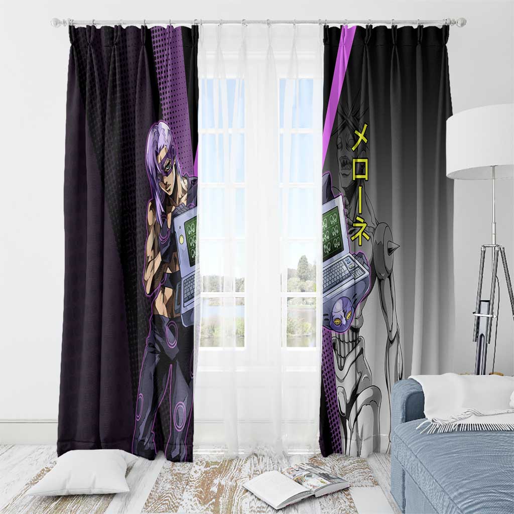 Melone JoJo’s Bizarre Adventure Window Curtain with Laptop-Featured Stand Display - The Mazicc
