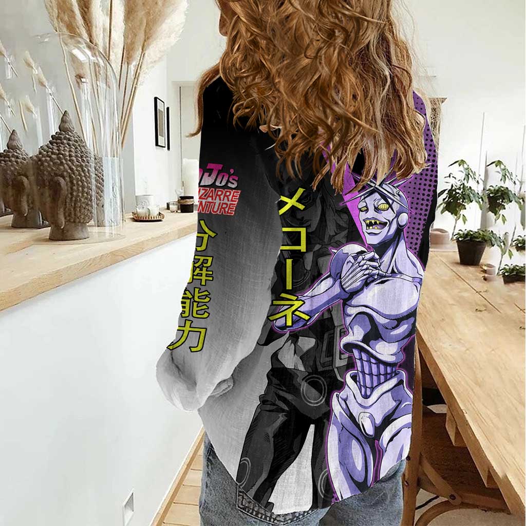 Melone JoJo’s Bizarre Adventure Women Casual Shirt with Laptop-Featured Stand Display - The Mazicc