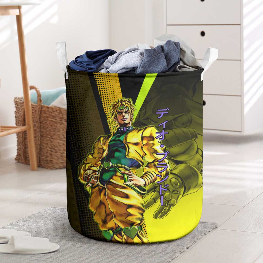 Dio Brando JoJo’s Bizarre Adventure Laundry Basket with The World Stand and Comic Graphic - The Mazicc