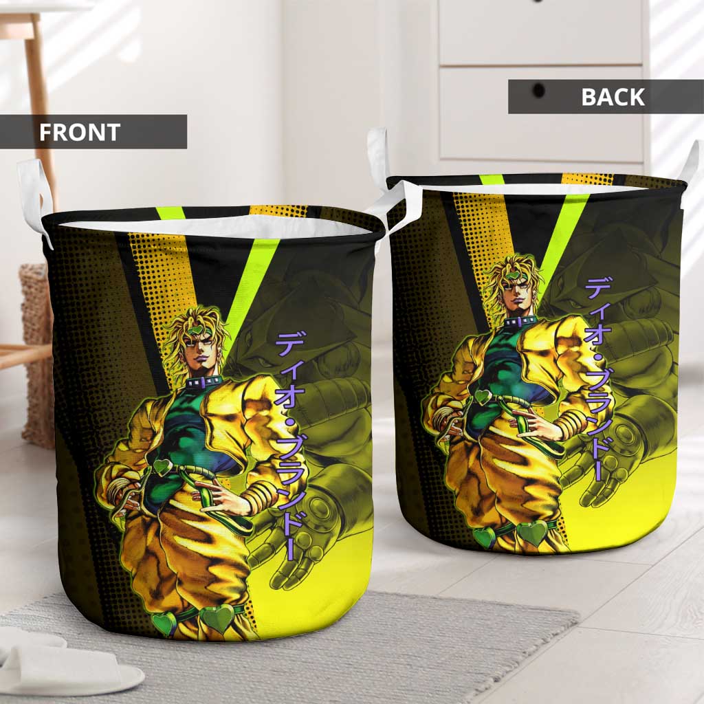 Dio Brando JoJo’s Bizarre Adventure Laundry Basket with The World Stand and Comic Graphic - The Mazicc