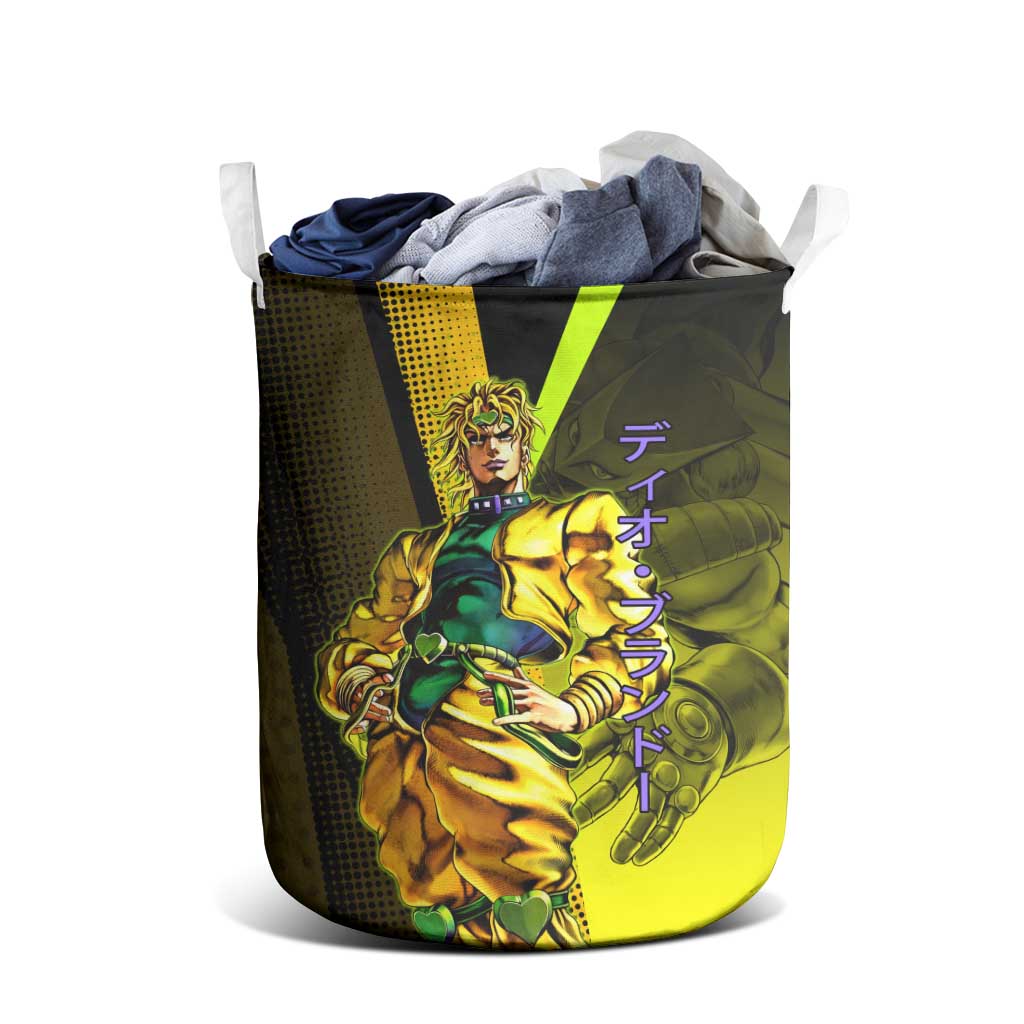 Dio Brando JoJo’s Bizarre Adventure Laundry Basket with The World Stand and Comic Graphic - The Mazicc
