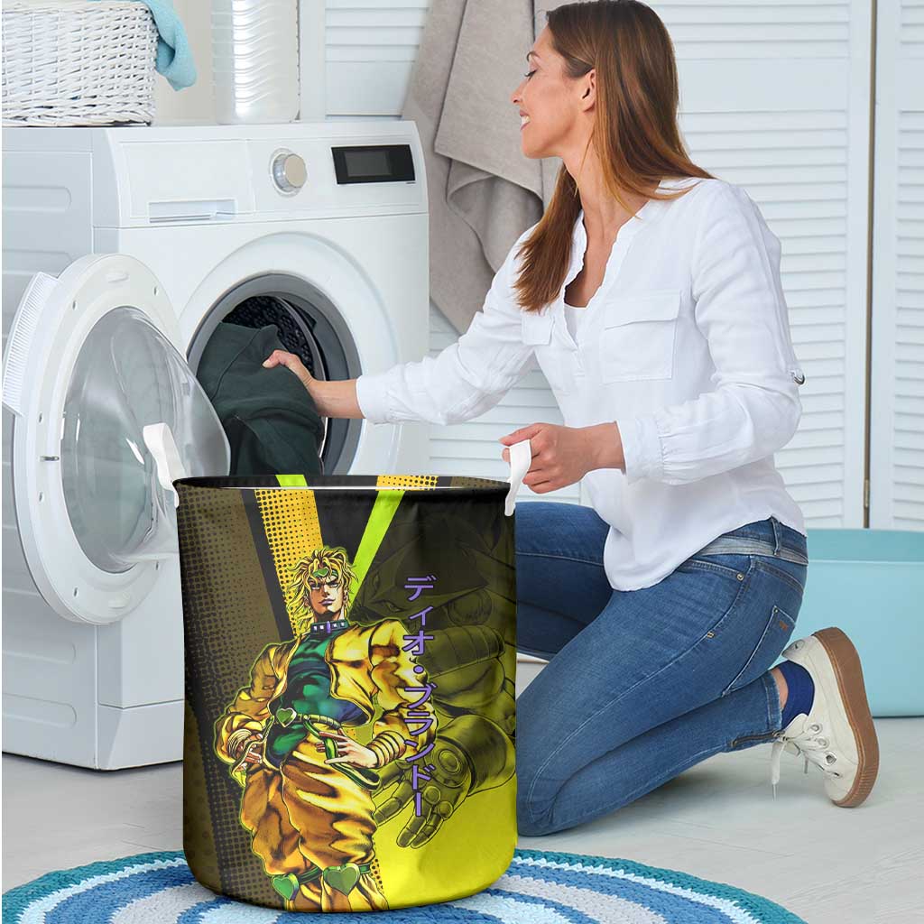 Dio Brando JoJo’s Bizarre Adventure Laundry Basket with The World Stand and Comic Graphic - The Mazicc