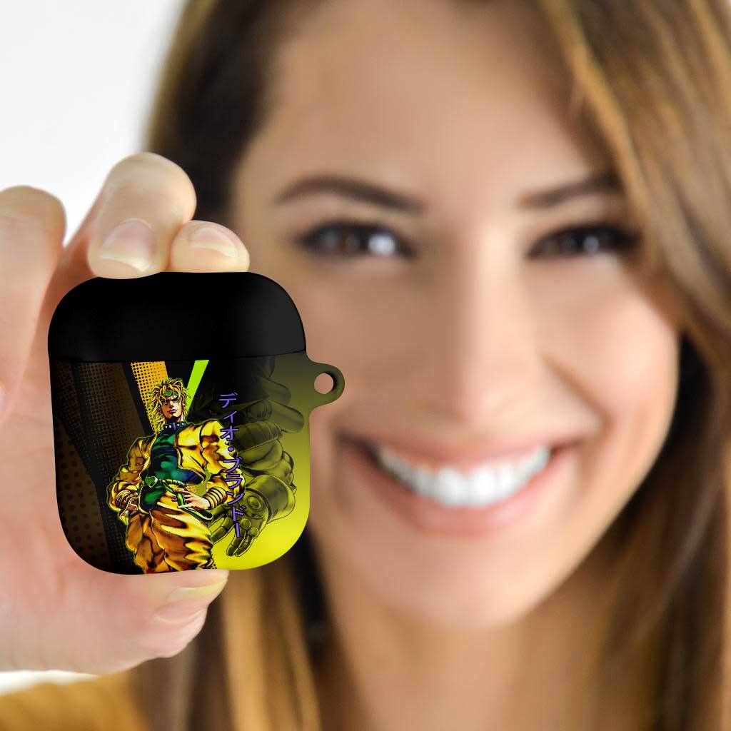 Dio Brando JoJo’s Bizarre Adventure AirPods Case with The World Stand and Comic Graphic - The Mazicc