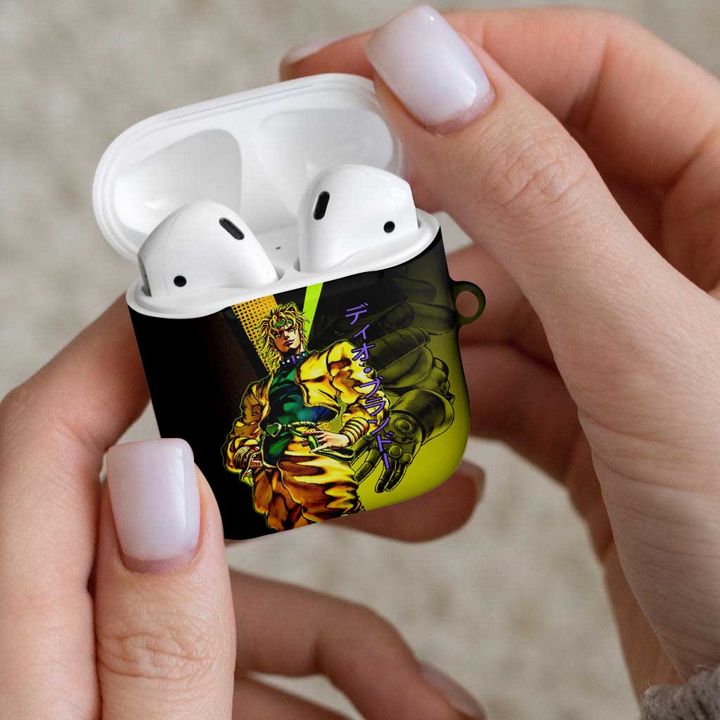 Dio Brando JoJo’s Bizarre Adventure AirPods Case with The World Stand and Comic Graphic - The Mazicc
