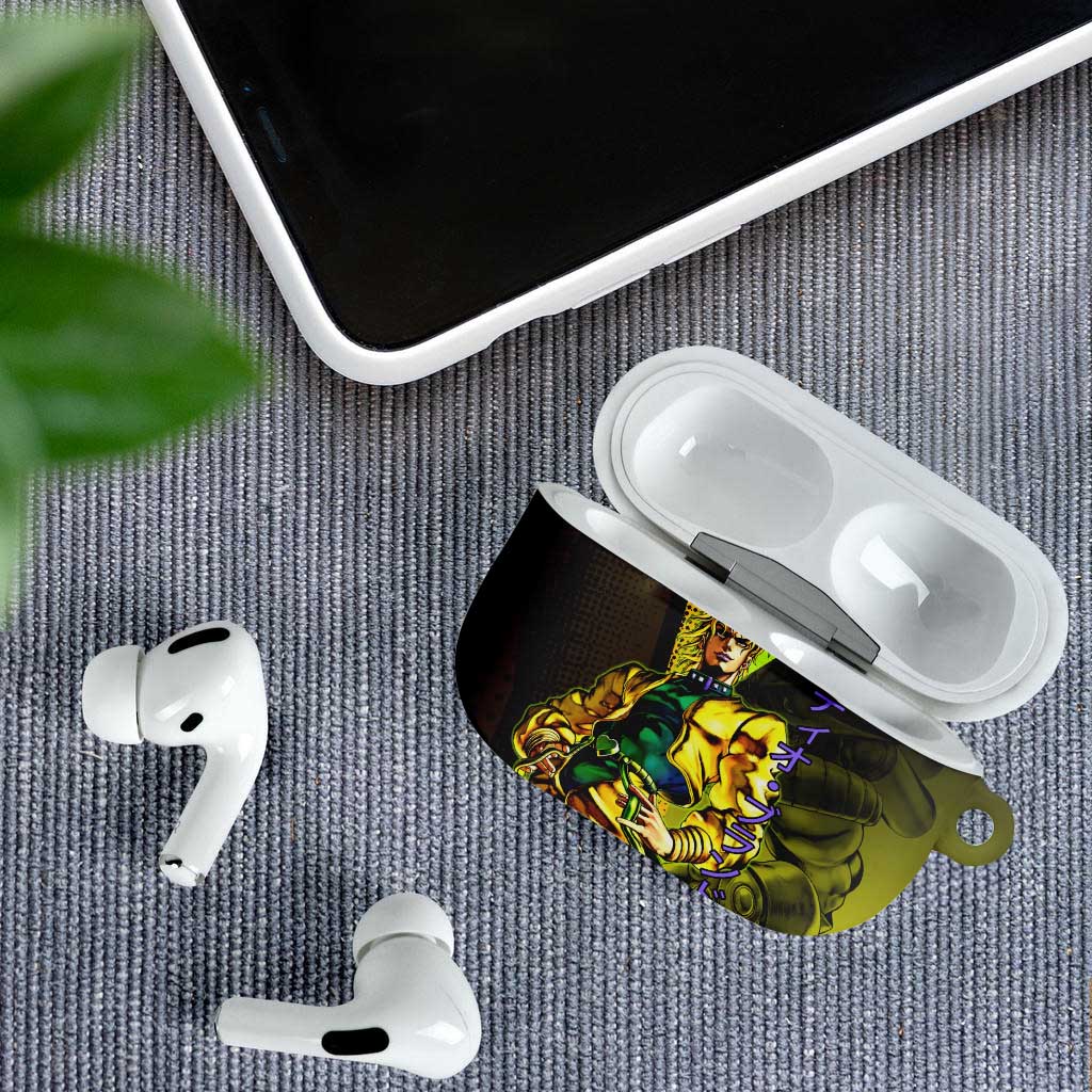 Dio Brando JoJo’s Bizarre Adventure AirPods Case with The World Stand and Comic Graphic - The Mazicc