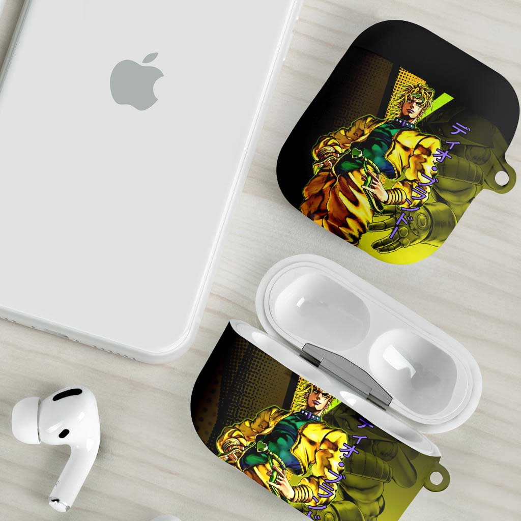 Dio Brando JoJo’s Bizarre Adventure AirPods Case with The World Stand and Comic Graphic - The Mazicc