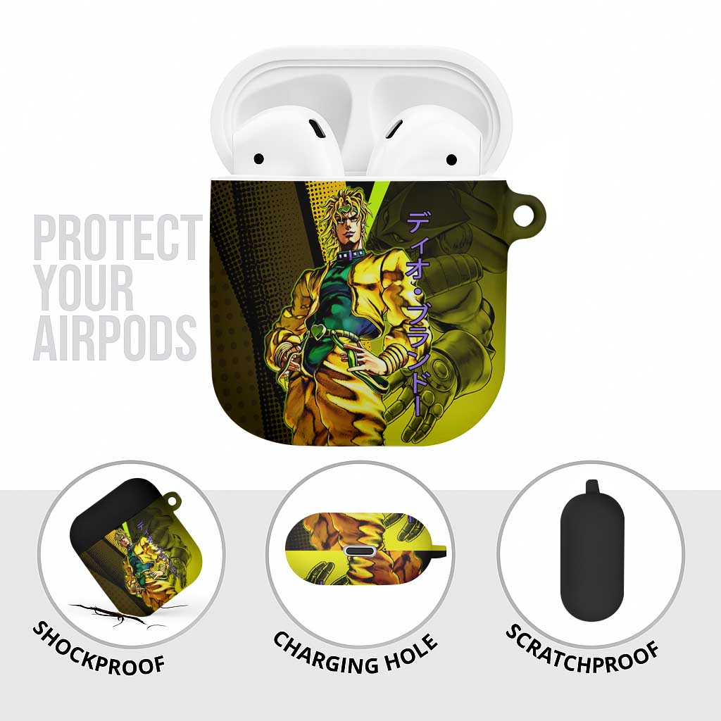 Dio Brando JoJo’s Bizarre Adventure AirPods Case with The World Stand and Comic Graphic - The Mazicc