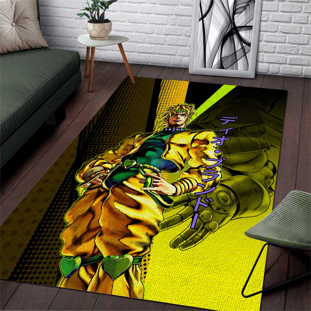 Dio Brando JoJo’s Bizarre Adventure Area Rug with The World Stand and Comic Graphic - The Mazicc