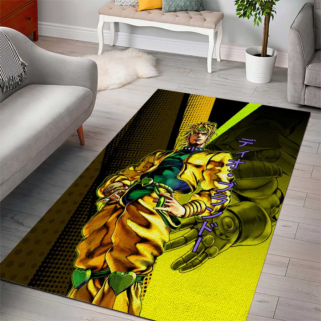 Dio Brando JoJo’s Bizarre Adventure Area Rug with The World Stand and Comic Graphic - The Mazicc