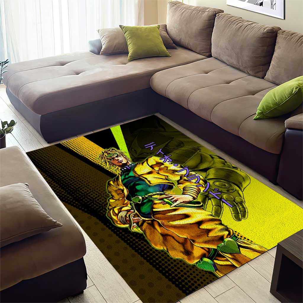 Dio Brando JoJo’s Bizarre Adventure Area Rug with The World Stand and Comic Graphic - The Mazicc