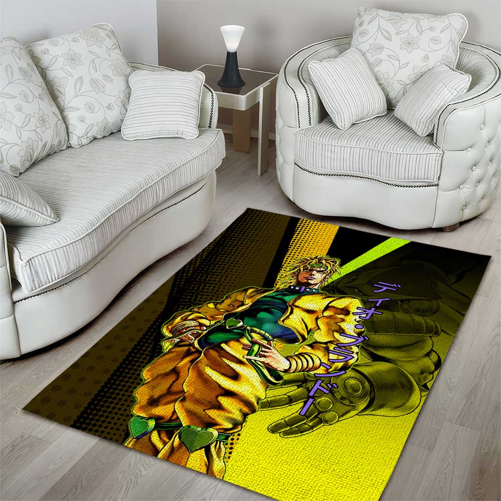 Dio Brando JoJo’s Bizarre Adventure Area Rug with The World Stand and Comic Graphic - The Mazicc