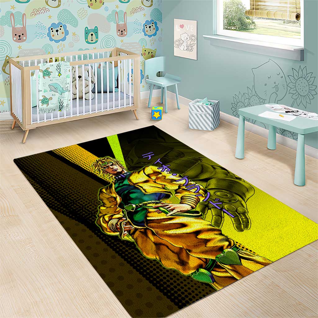 Dio Brando JoJo’s Bizarre Adventure Area Rug with The World Stand and Comic Graphic - The Mazicc