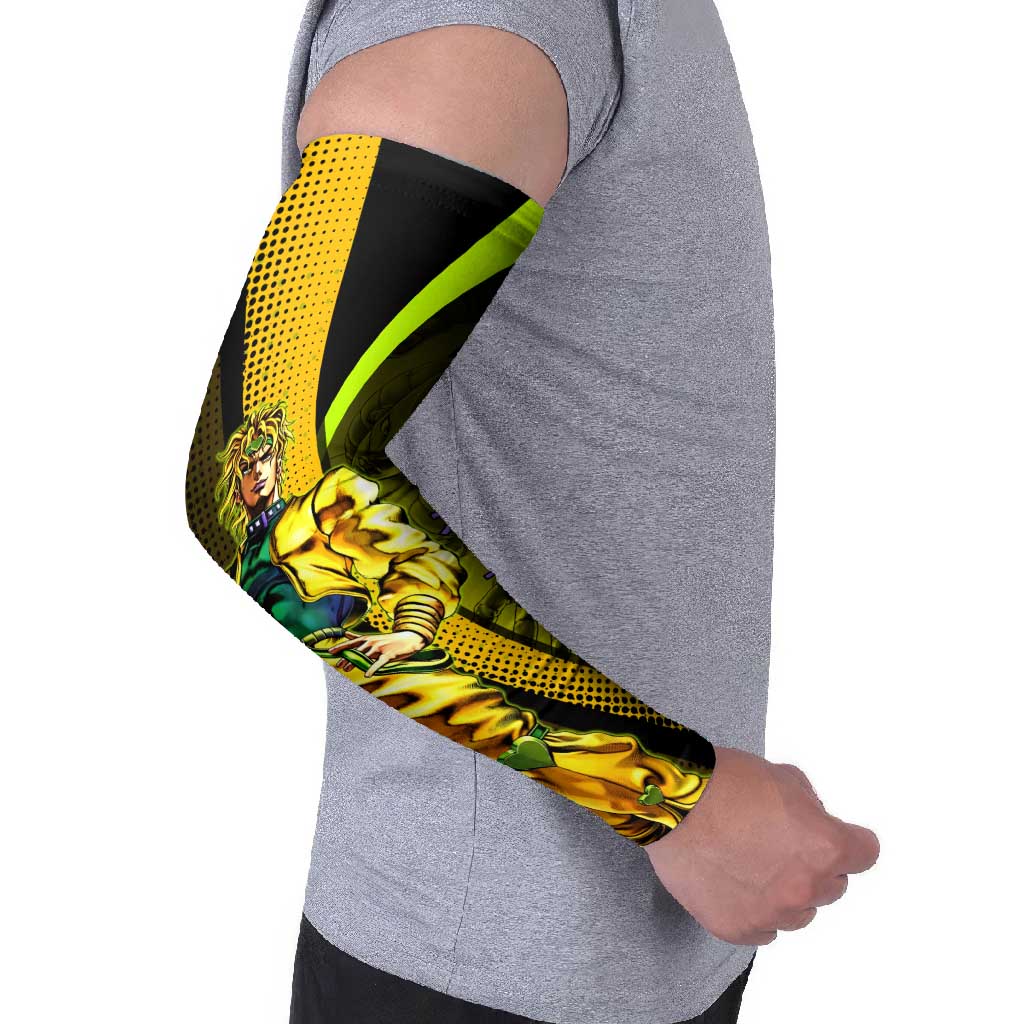 Dio Brando JoJo’s Bizarre Adventure Arm Sleeves with The World Stand and Comic Graphic - The Mazicc