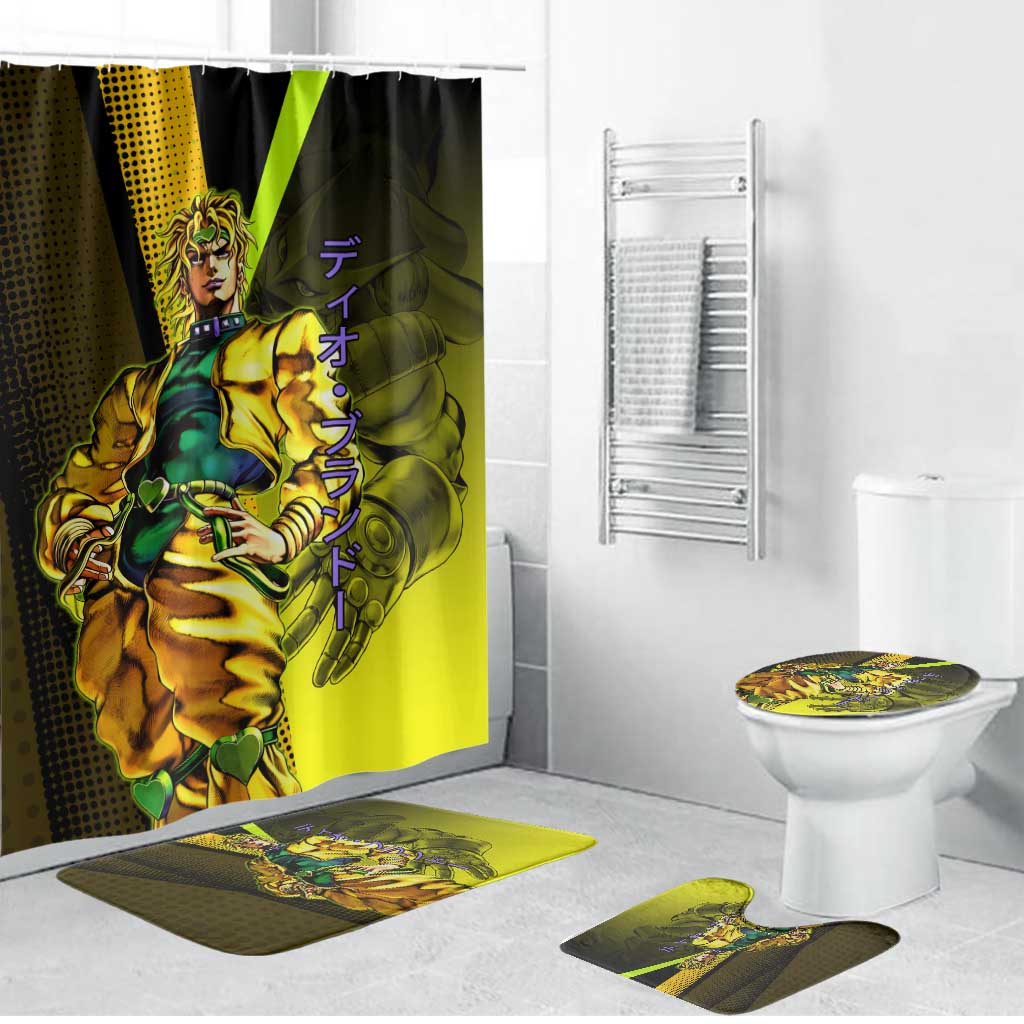 Dio Brando JoJo’s Bizarre Adventure Bathroom Set with The World Stand and Comic Graphic - The Mazicc