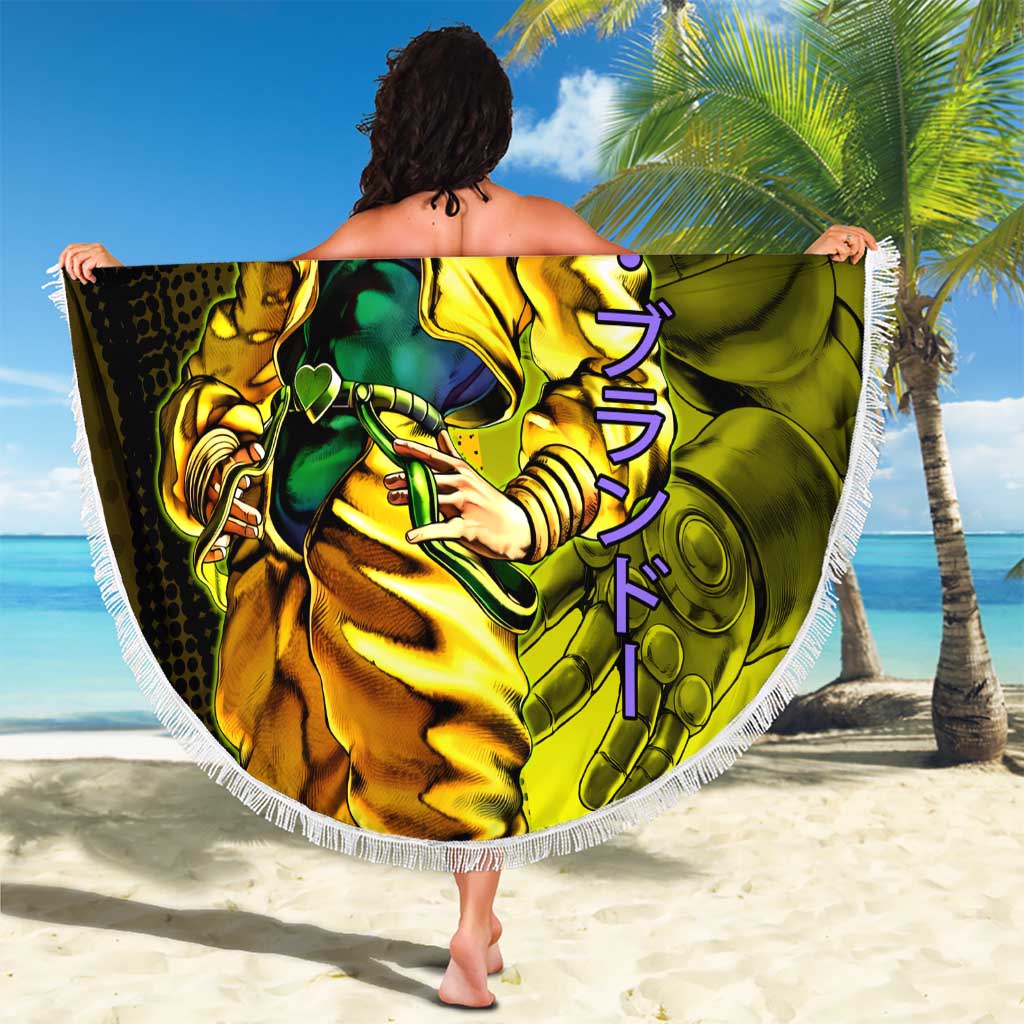 Dio Brando JoJo’s Bizarre Adventure Beach Blanket with The World Stand and Comic Graphic - The Mazicc