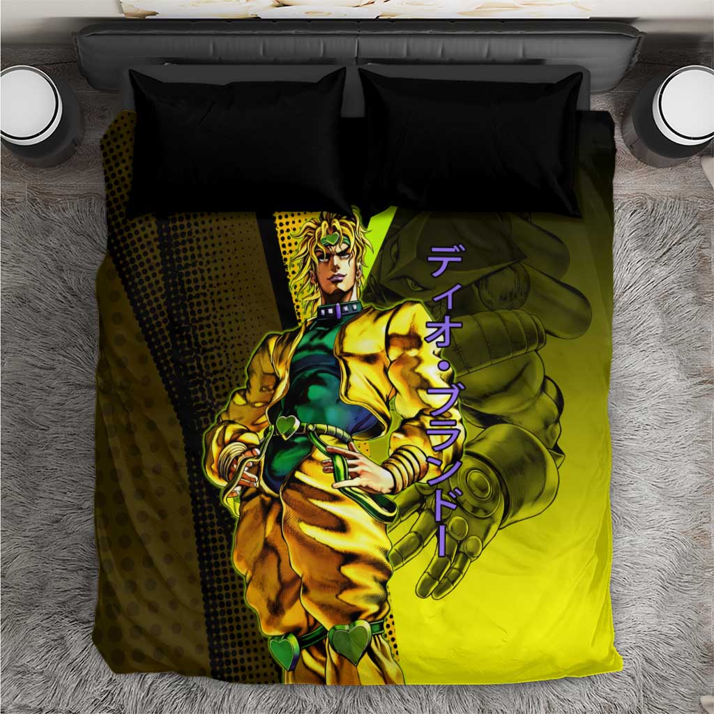 Dio Brando JoJo’s Bizarre Adventure Bedding Set with The World Stand and Comic Graphic - The Mazicc