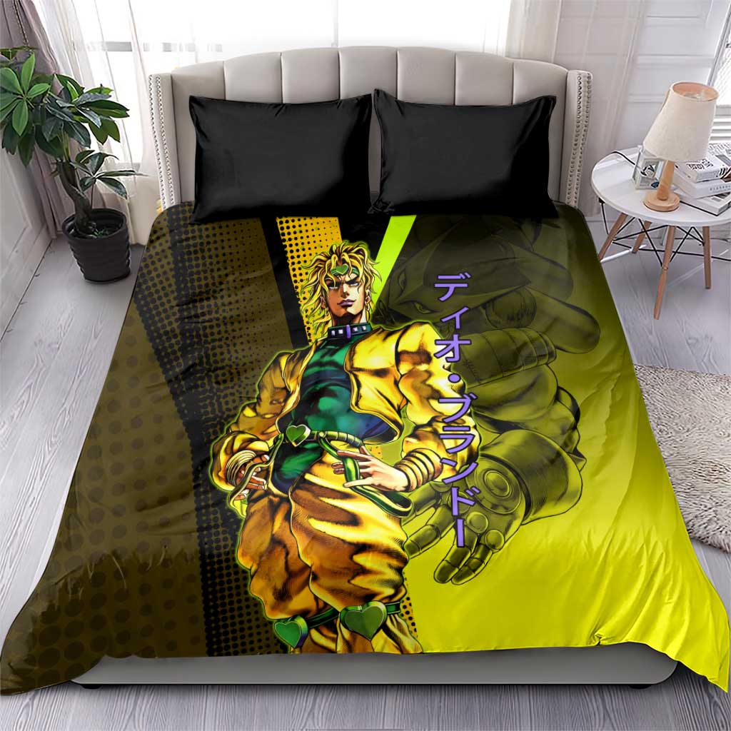 Dio Brando JoJo’s Bizarre Adventure Bedding Set with The World Stand and Comic Graphic - The Mazicc