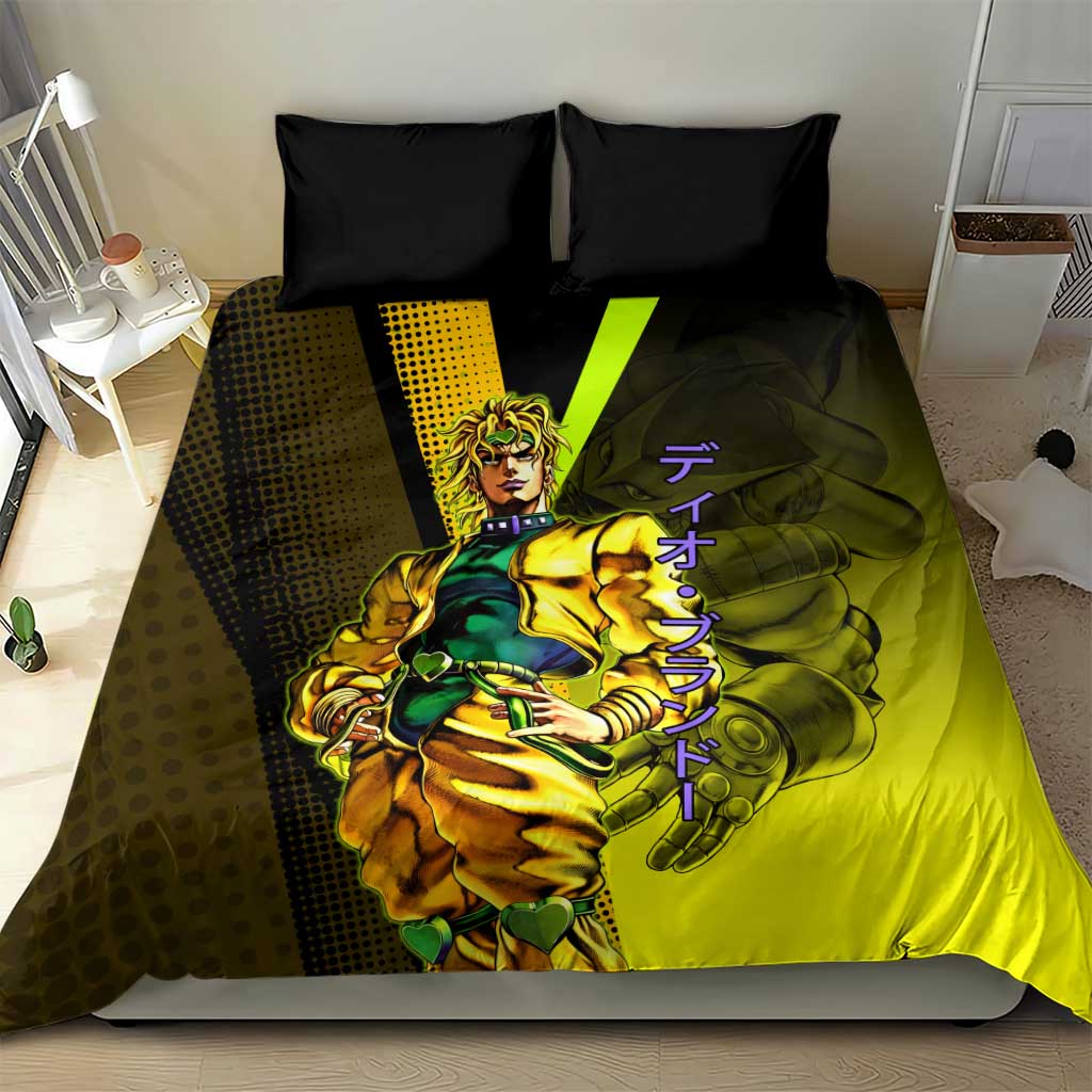 Dio Brando JoJo’s Bizarre Adventure Bedding Set with The World Stand and Comic Graphic - The Mazicc