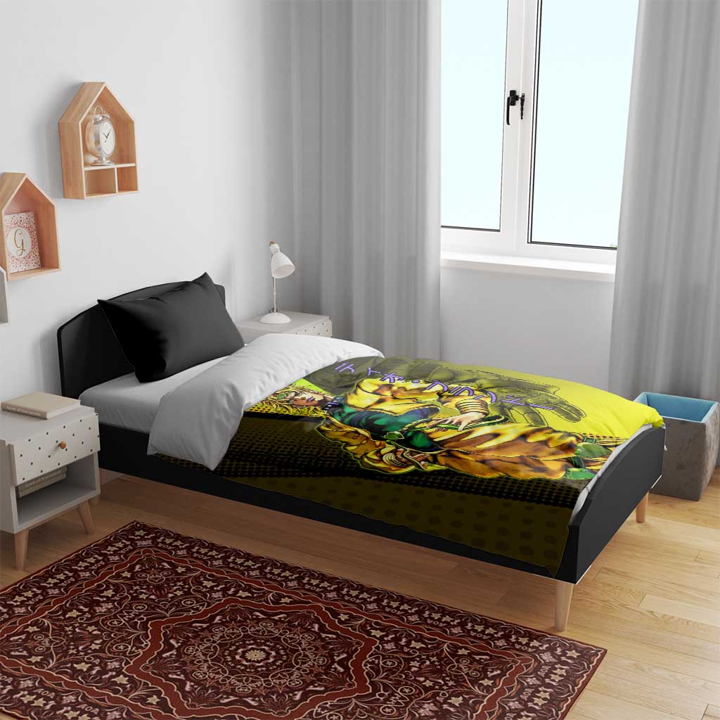 Dio Brando JoJo’s Bizarre Adventure Bedding Set with The World Stand and Comic Graphic - The Mazicc