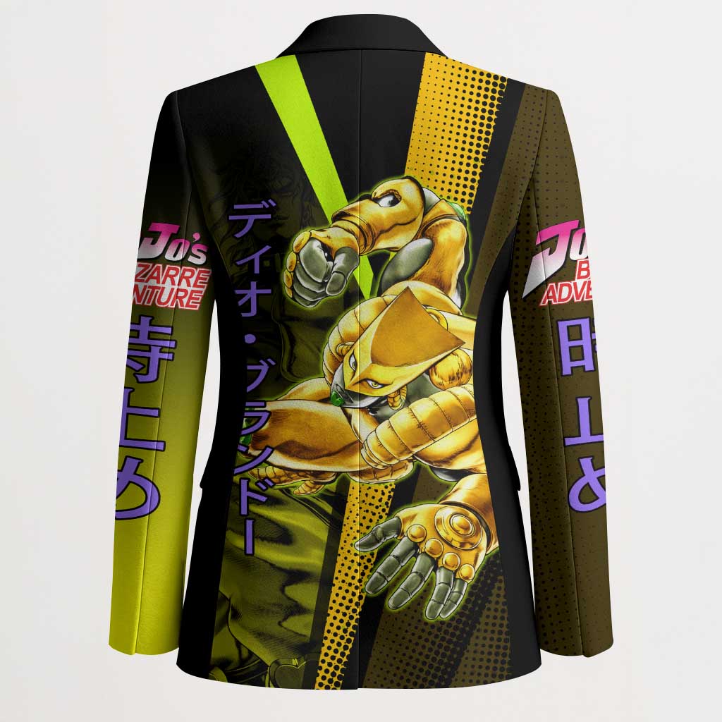 Dio Brando JoJo’s Bizarre Adventure Blazer with The World Stand and Comic Graphic - The Mazicc
