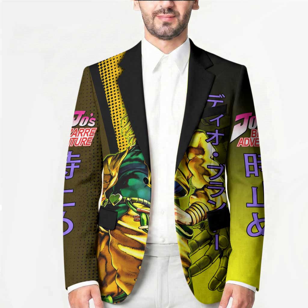 Dio Brando JoJo’s Bizarre Adventure Blazer with The World Stand and Comic Graphic - The Mazicc