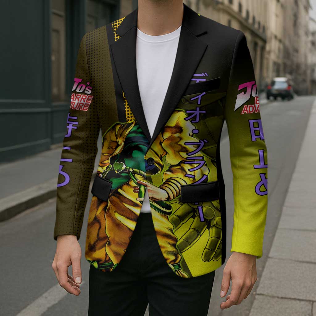 Dio Brando JoJo’s Bizarre Adventure Blazer with The World Stand and Comic Graphic - The Mazicc