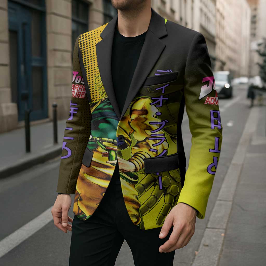 Dio Brando JoJo’s Bizarre Adventure Blazer with The World Stand and Comic Graphic - The Mazicc