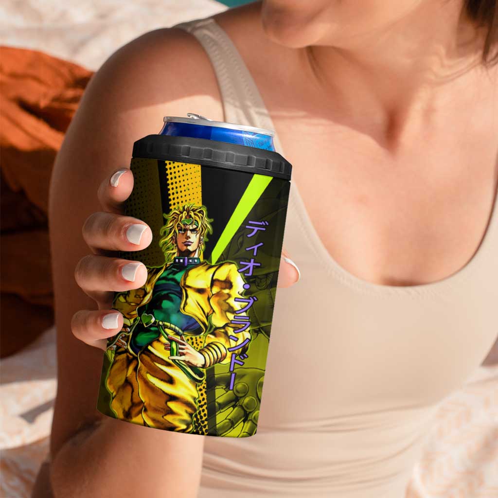 Dio Brando JoJo’s Bizarre Adventure 4 in 1 Can Cooler Tumbler with The World Stand and Comic Graphic - The Mazicc