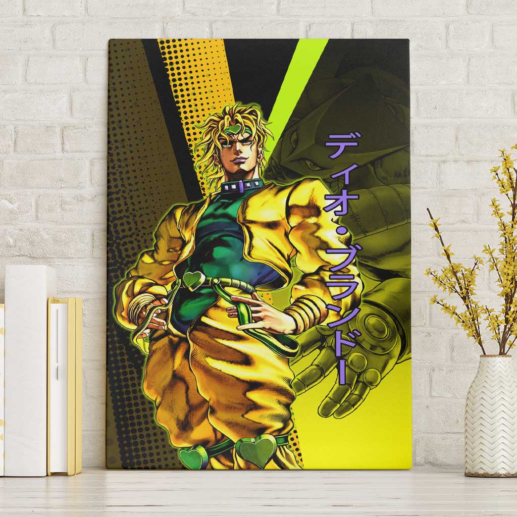 Dio Brando JoJo’s Bizarre Adventure Canvas Wall Art with The World Stand and Comic Graphic - The Mazicc