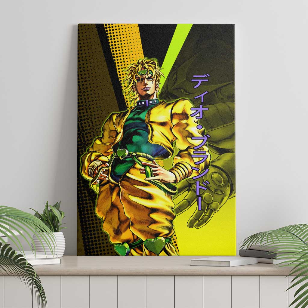 Dio Brando JoJo’s Bizarre Adventure Canvas Wall Art with The World Stand and Comic Graphic - The Mazicc